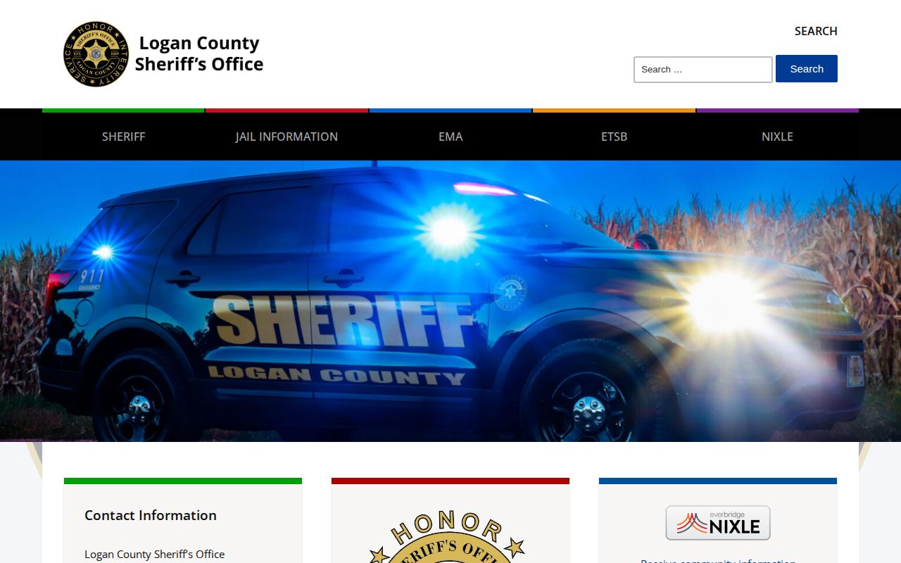 Logan County Sheriff home page for arrest and booking records