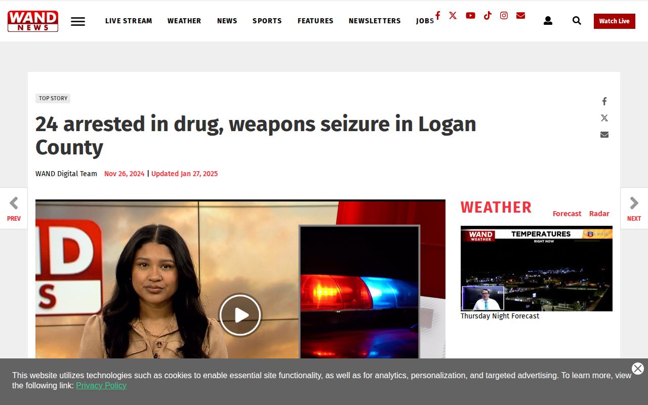 WAND Logan County crime story about a county warrant operation