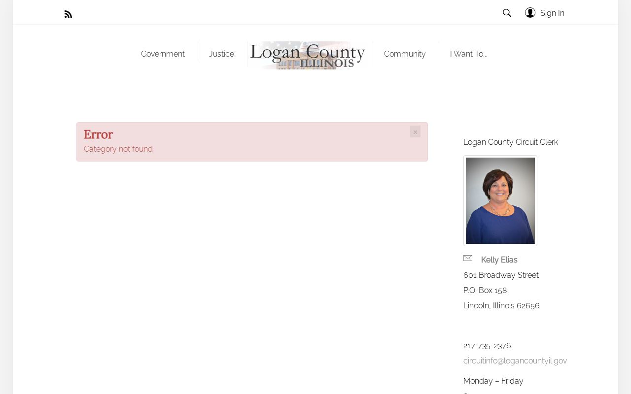 Logan County Circuit Clerk contact page for warrant and court records