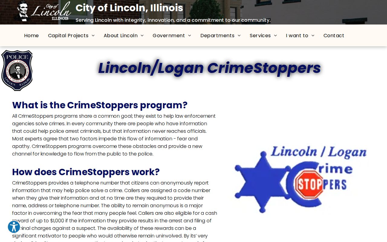 Lincoln Logan Crime Stoppers anonymous tip information for Logan County wanted cases